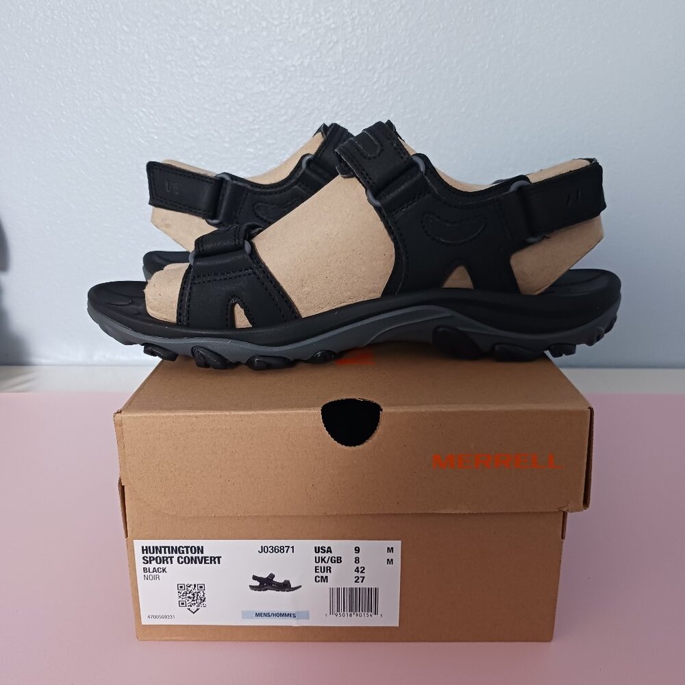 Men's Merrell Huntington Sport Convert Sandal Black Size 9 New with box
